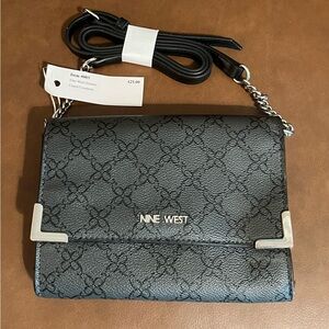 Nine West Black Patterned Crossbody Bag